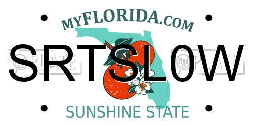 SRTSL0W Florida License Plate