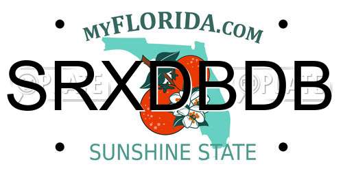 SRXDBDB Florida License Plate