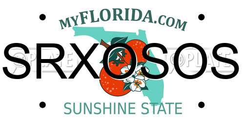 SRXOSOS Florida License Plate