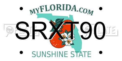 SRXT90 Florida License Plate
