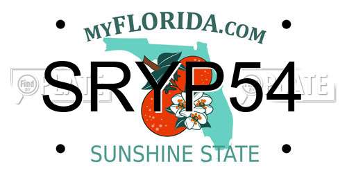SRYP54 Florida License Plate
