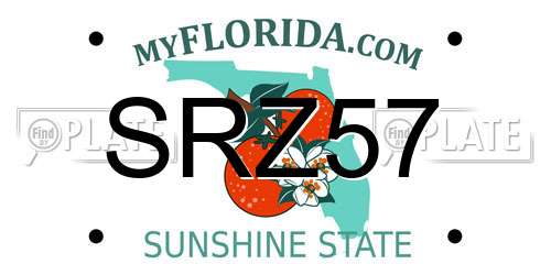 SRZ57 Florida License Plate