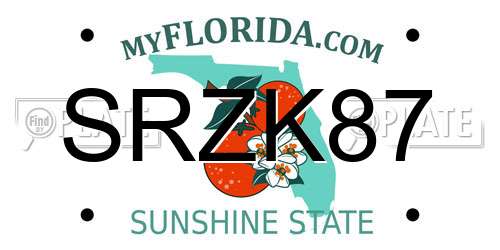 SRZK87 Florida License Plate