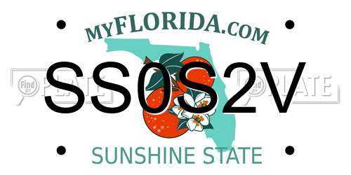 SS0S2V Florida License Plate