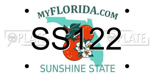SS122 Florida License Plate