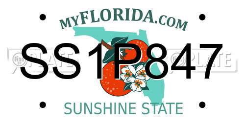 SS1P847 Florida License Plate