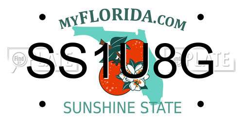SS1U8G Florida License Plate