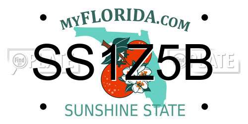 SS1Z5B Florida License Plate