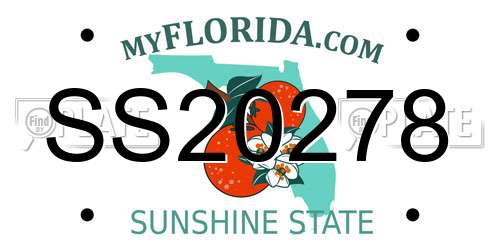 SS20278 Florida License Plate