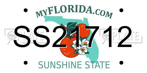 SS21712 Florida License Plate