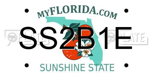 SS2B1E Florida License Plate
