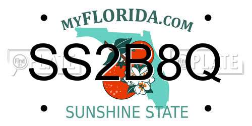 SS2B8Q Florida License Plate