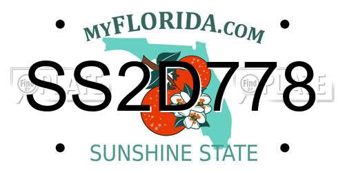 SS2D778 Florida License Plate