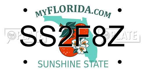 SS2F8Z Florida License Plate