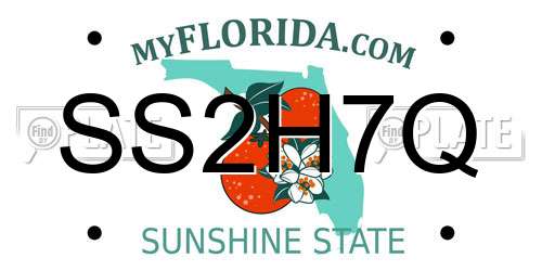 SS2H7Q Florida License Plate