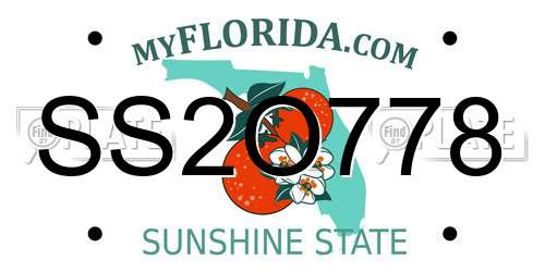 SS2O778 Florida License Plate