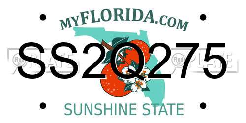 SS2Q275 Florida License Plate