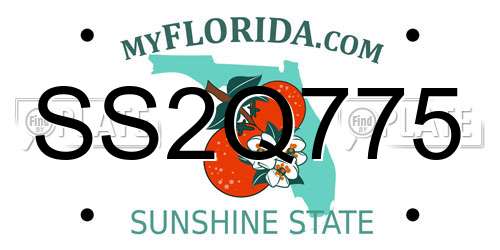 SS2Q775 Florida License Plate