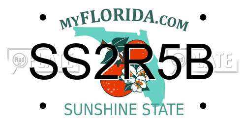 SS2R5B Florida License Plate