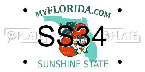 SS34 Florida License Plate
