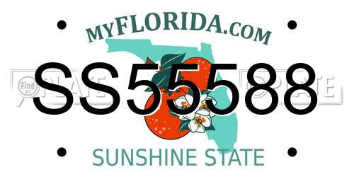 SS55588 Florida License Plate