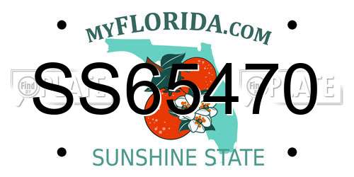 SS65470 Florida License Plate