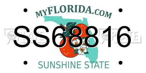 SS68816 Florida License Plate