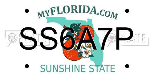 SS6A7P Florida License Plate