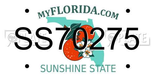 SS70275 Florida License Plate