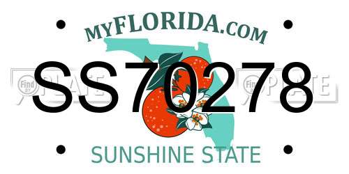 SS70278 Florida License Plate