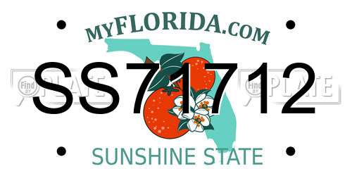 SS71712 Florida License Plate