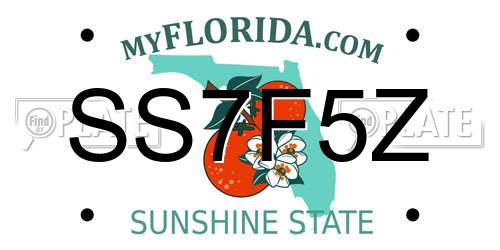 SS7F5Z Florida License Plate