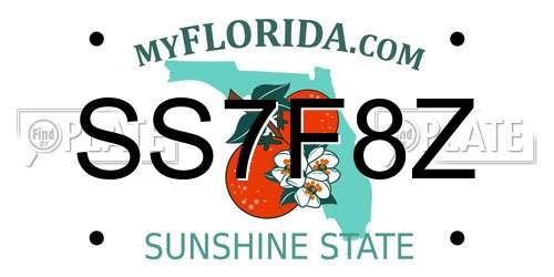 SS7F8Z Florida License Plate