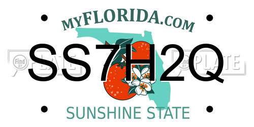 SS7H2Q Florida License Plate