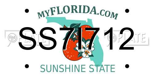 SS7I712 Florida License Plate