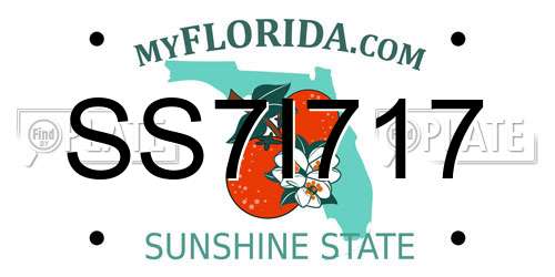 SS7I717 Florida License Plate