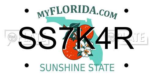 SS7K4R Florida License Plate