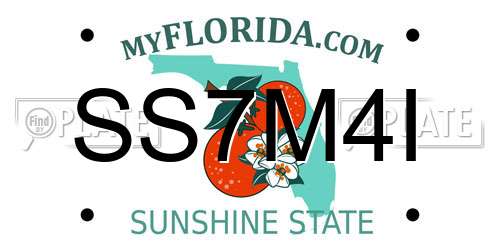 SS7M4I Florida License Plate