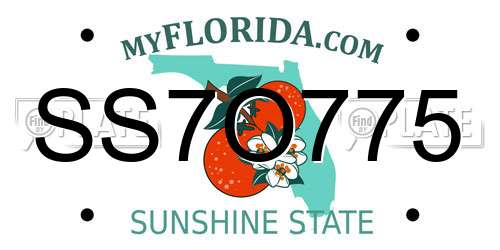 SS7O775 Florida License Plate