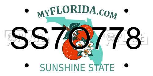 SS7O778 Florida License Plate