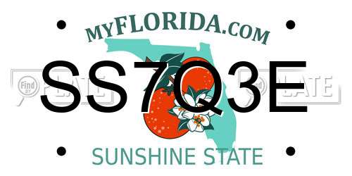 SS7Q3E Florida License Plate