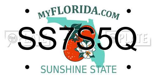 SS7S5Q Florida License Plate