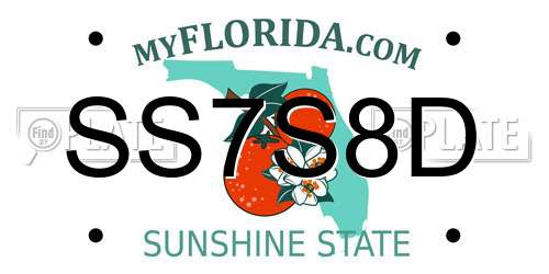 SS7S8D Florida License Plate