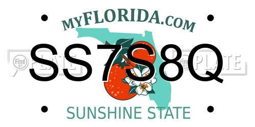 SS7S8Q Florida License Plate