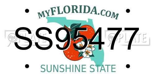 SS95477 Florida License Plate