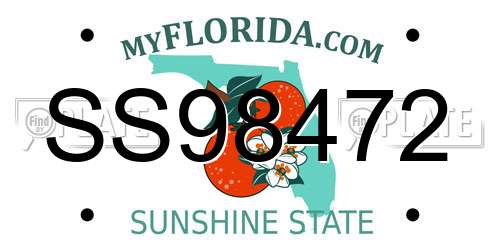 SS98472 Florida License Plate