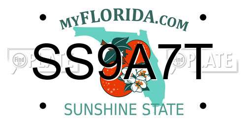 SS9A7T Florida License Plate