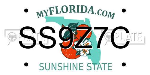 SS9Z7C Florida License Plate