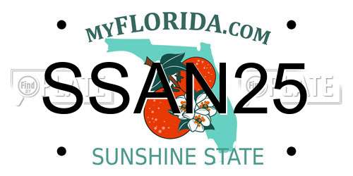 SSAN25 Florida License Plate