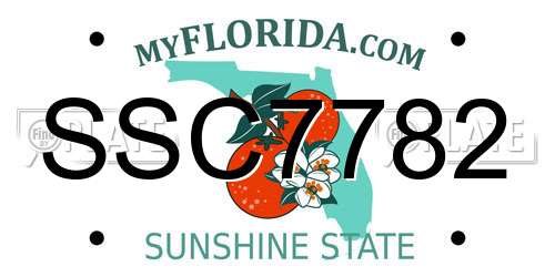 SSC7782 Florida License Plate